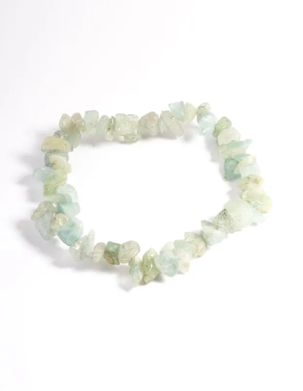 Green Fluroite Stone Stretch Bracelet sold by lovisa