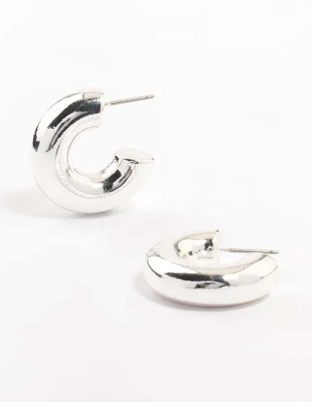 Silver Plated  Chunky Hoop Earrings sold by lovisa