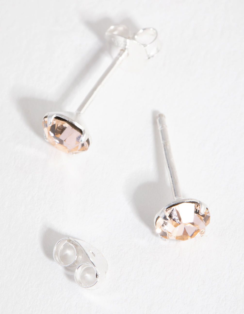 Sterling Silver Silk Diamond Simulant Stud Earrings sold by lovisa product image thumbnail 2