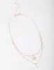 Rose Gold Disc & Pearl Layered Necklace sold by lovisa