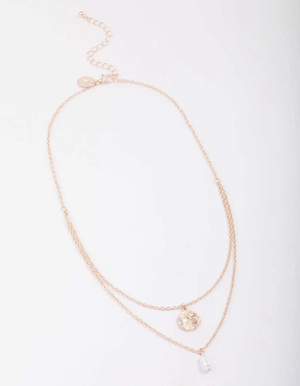 Rose Gold Disc & Pearl Layered Necklace sold by lovisa product image thumbnail 2