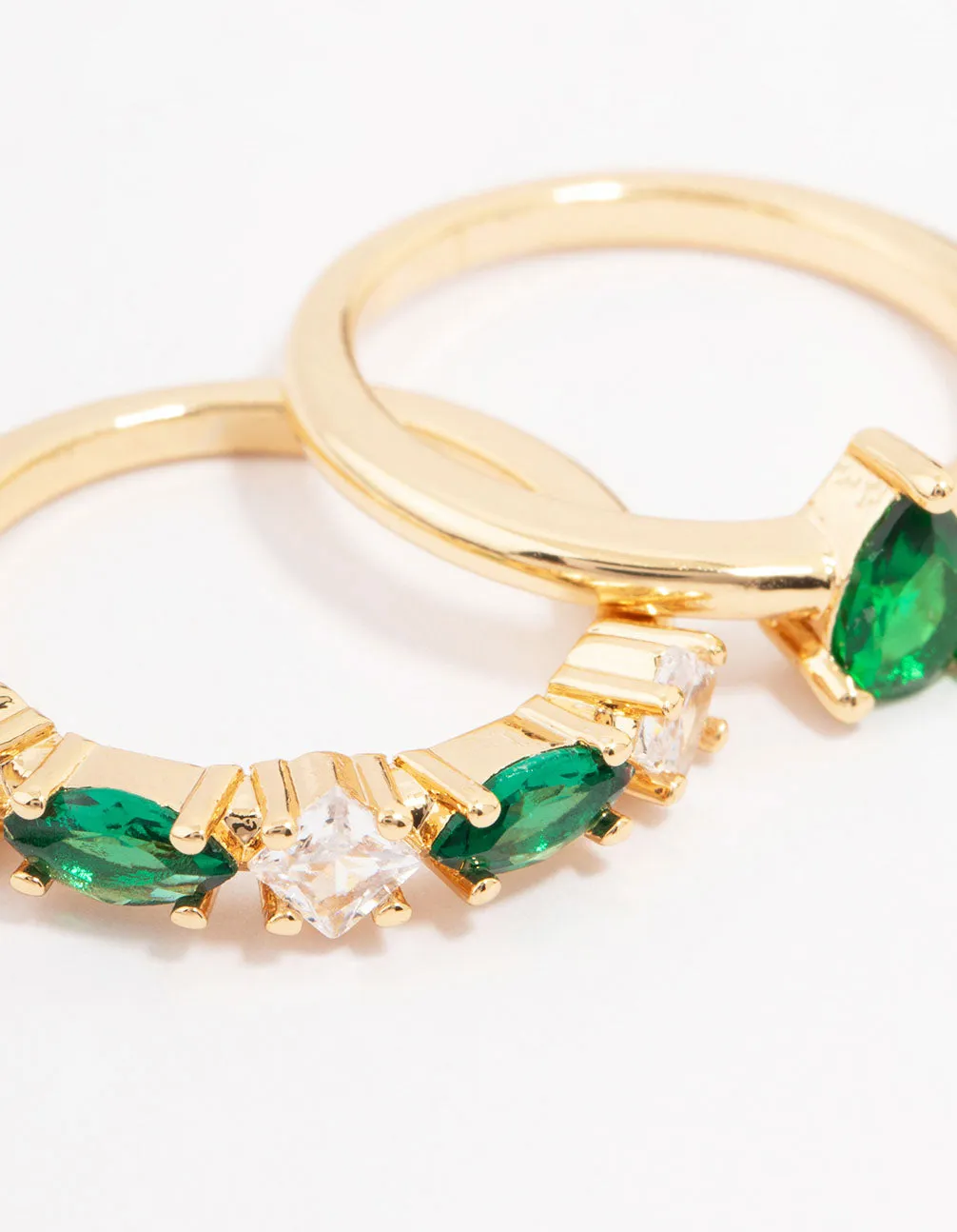 Gold Plated Alternating Cubic Zirconia Pear Stacking Ring Pack sold by lovisa product image thumbnail 2