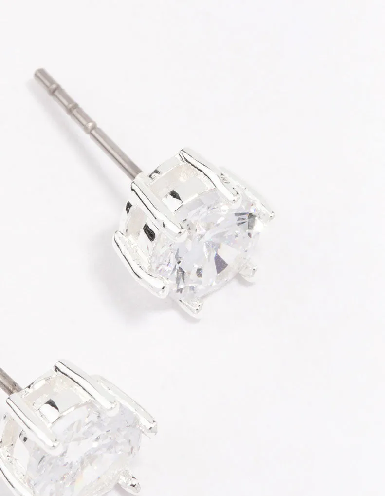 Silver Plated Classic Cubic Zirconia Stud Earrings sold by lovisa product image thumbnail 3