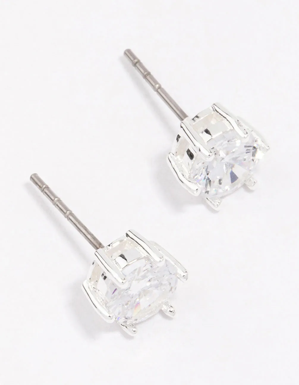 Silver Plated Classic Cubic Zirconia Stud Earrings sold by lovisa
