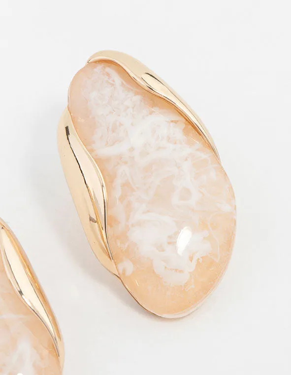 Marble Oval Disc Drop Earrings sold by lovisa product image thumbnail 3