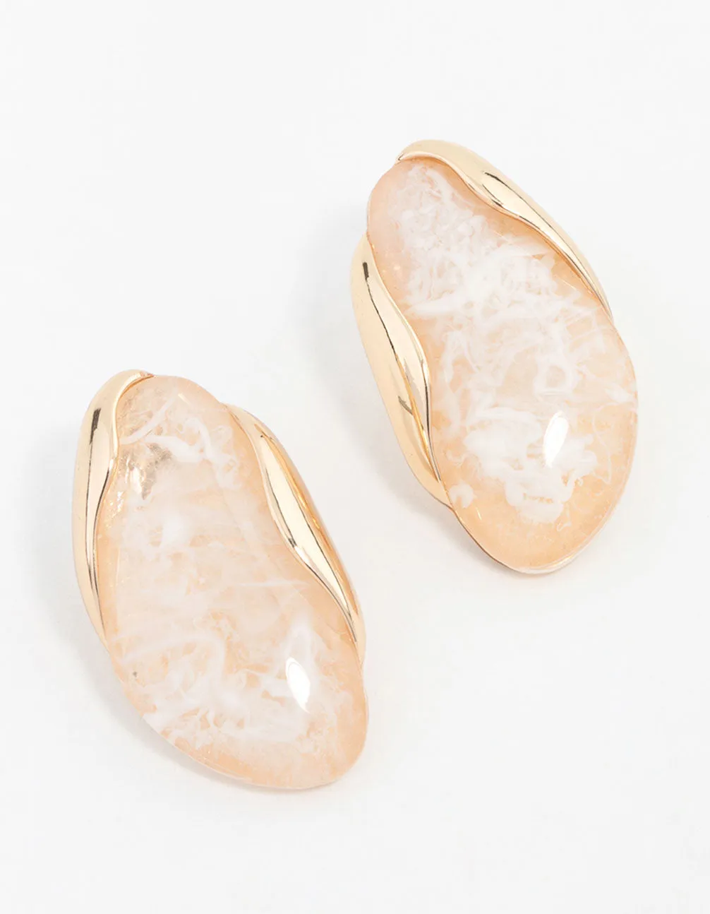 Marble Oval Disc Drop Earrings sold by lovisa