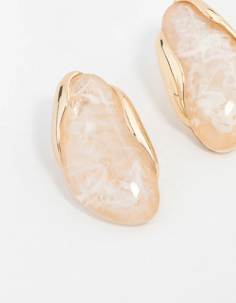 Marble Oval Disc Drop Earrings sold by lovisa product image thumbnail 2