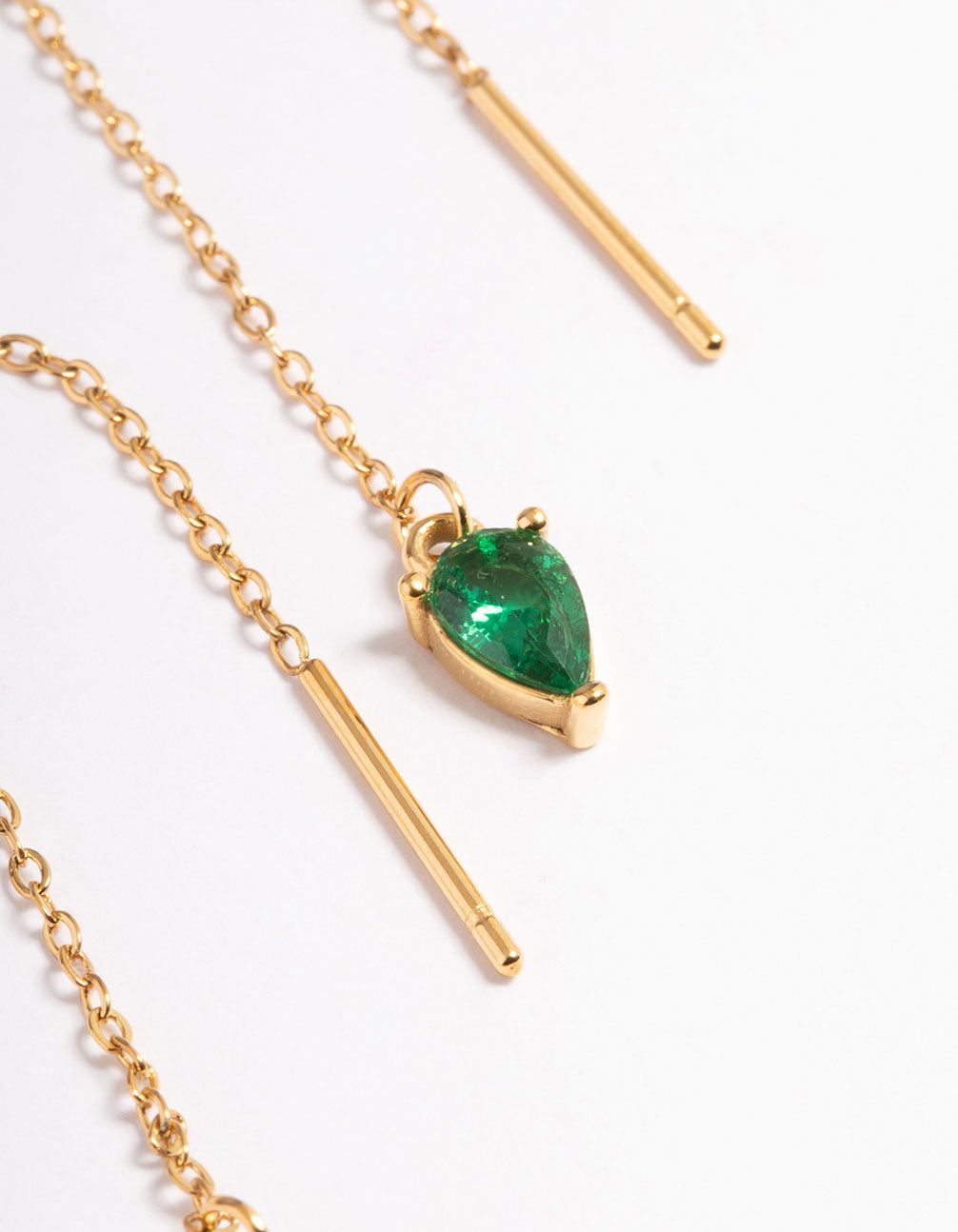 Gold Plated Surgical Steel Cubic Zirconia Pear Thread Earrings sold by lovisa product image thumbnail 2