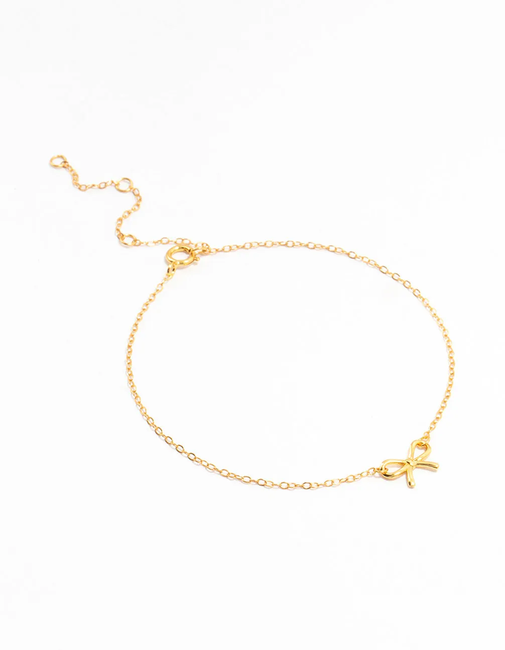 Gold Plated Sterling Silver Bow Chain Bracelet sold by lovisa