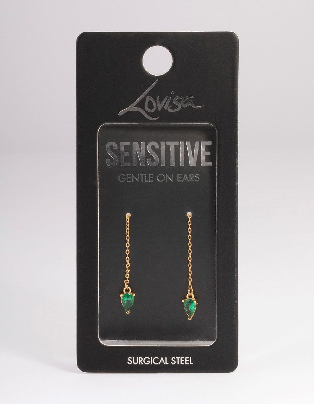 Gold Plated Surgical Steel Cubic Zirconia Pear Thread Earrings sold by lovisa product image thumbnail 3