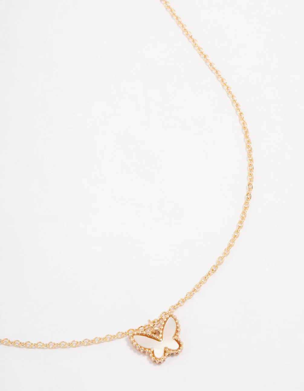Gold Butterfly Pendant Necklace sold by lovisa