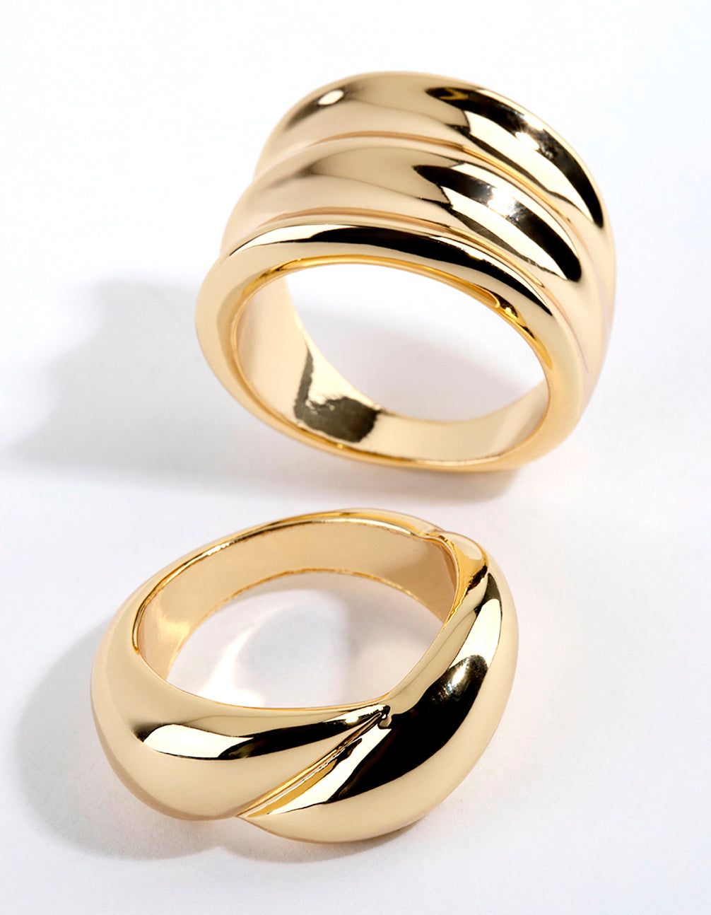 Gold Plated Chunky Swirl Ring Pack sold by lovisa product image thumbnail 2