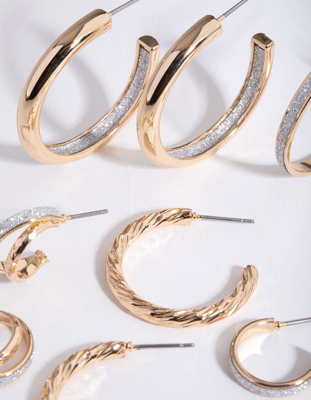 Gold Glitter Paper 6-Pack Earring sold by lovisa product image thumbnail 2