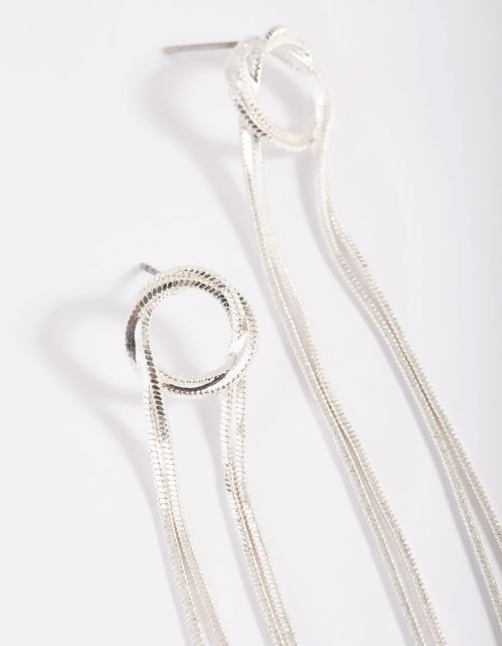 Rhodium Looped Drop Earrings sold by lovisa product image thumbnail 3