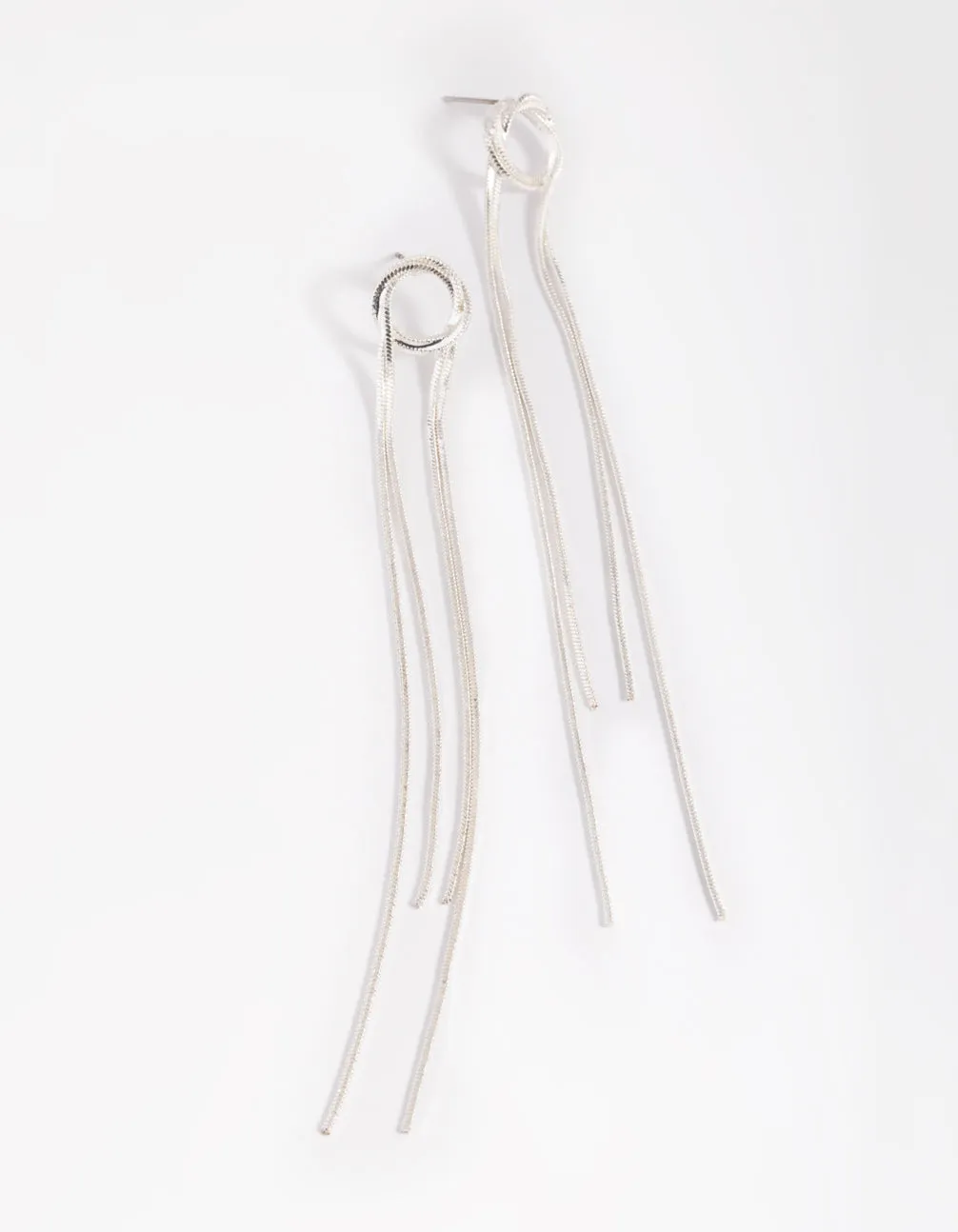 Rhodium Looped Drop Earrings sold by lovisa