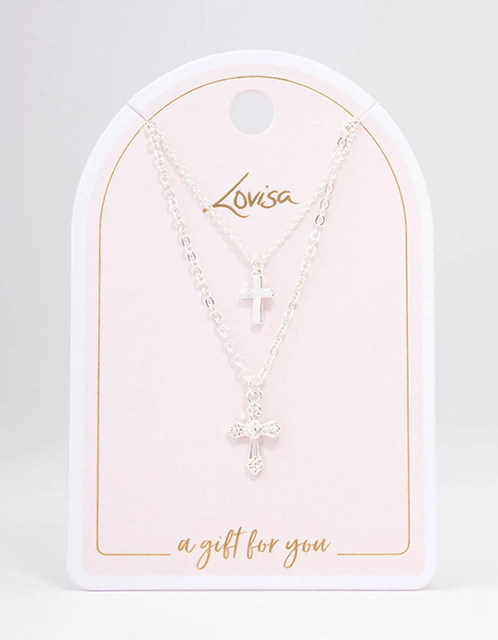 Silver Mixed Texture Cross Necklace sold by lovisa product image thumbnail 2