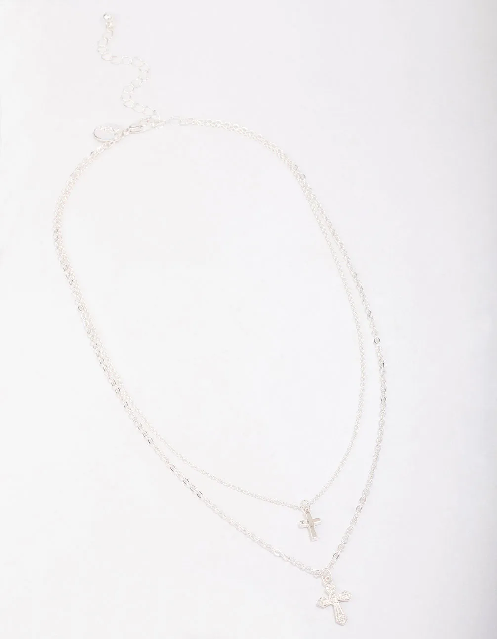 Silver Mixed Texture Cross Necklace sold by lovisa product image thumbnail 3