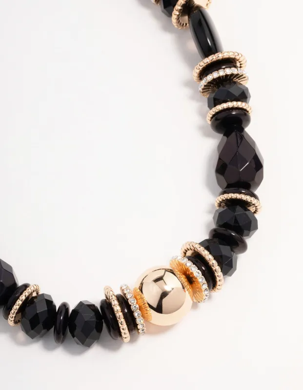 Beaded Black Statement Necklace sold by lovisa