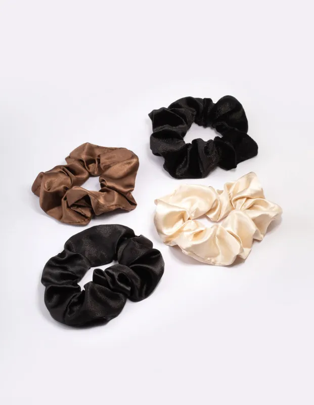 Black & Neutral Christmas Hair Scrunchie Gift 4-Pack sold by lovisa