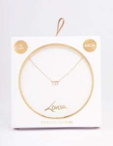 Gold Plated Sterling Silver 777 Angel Number Pendant Necklace sold by lovisa