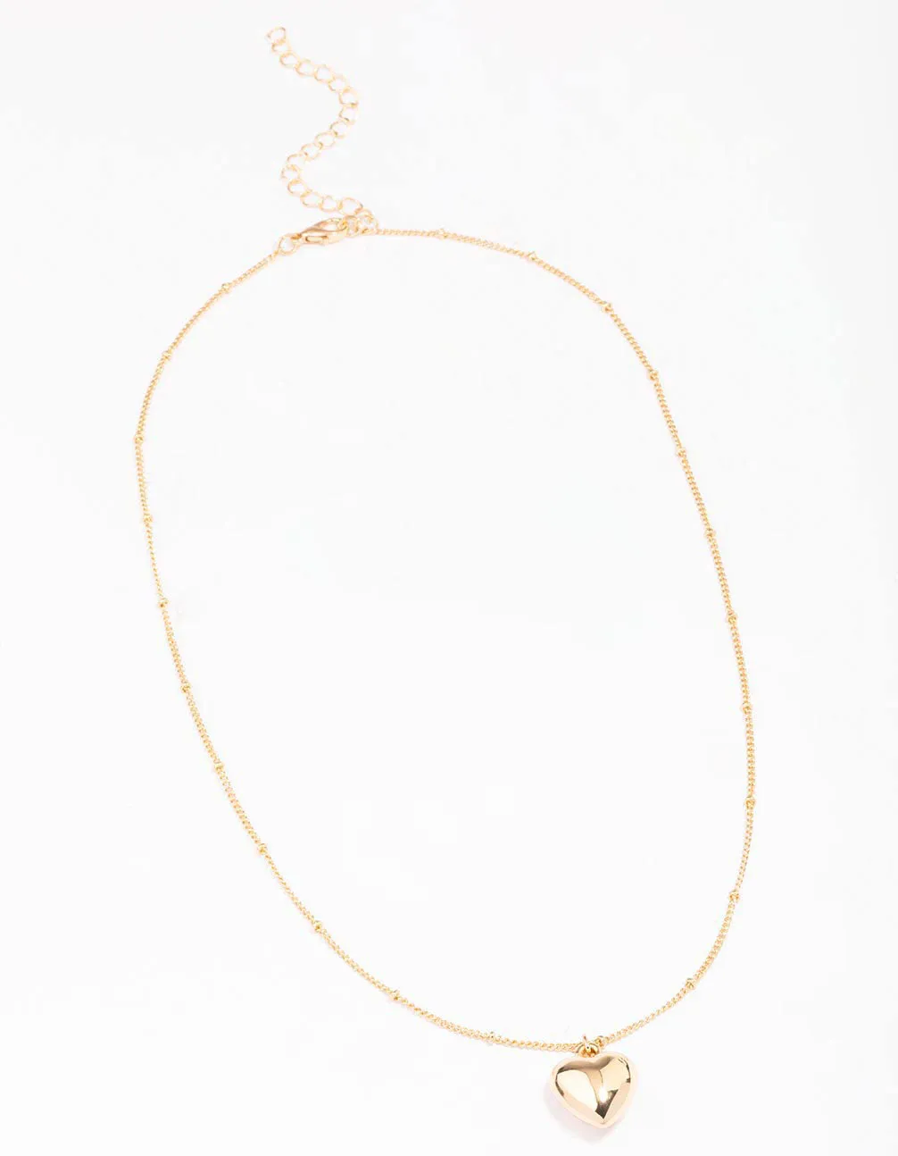 Gold Puffy Heart Ball Chain Pendant Necklace sold by lovisa product image thumbnail 2
