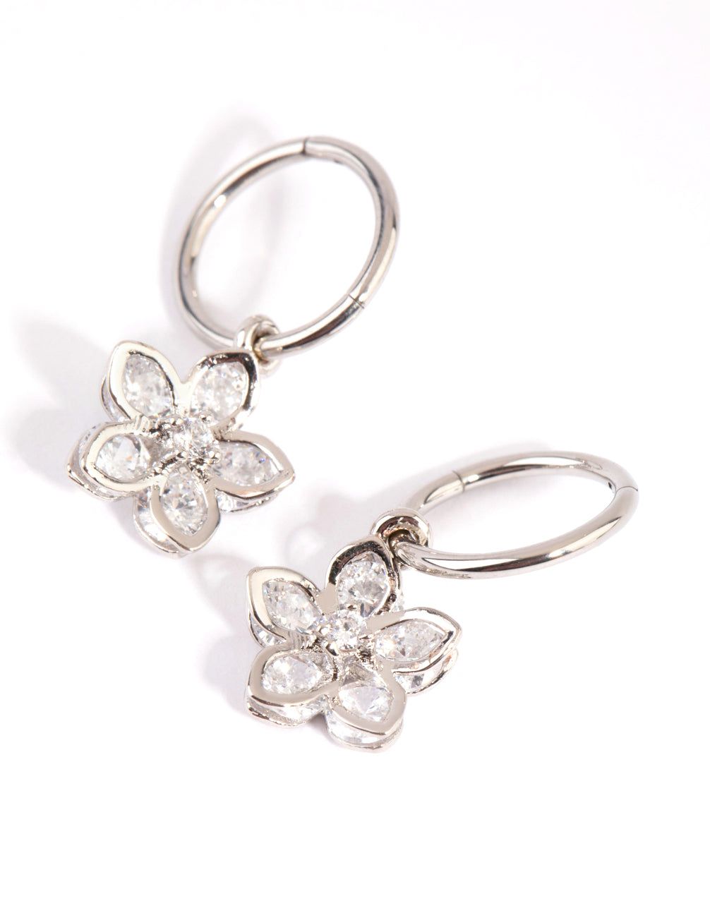 Surgical Steel Cubic Zirconia Flower Sleeper Earrings sold by lovisa