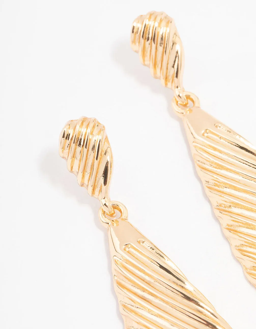 Gold Ribbed Teardrop Earrings sold by lovisa product image thumbnail 2