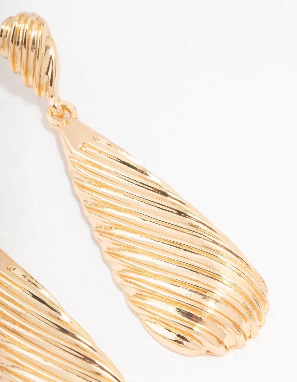 Gold Ribbed Teardrop Earrings sold by lovisa product image thumbnail 3
