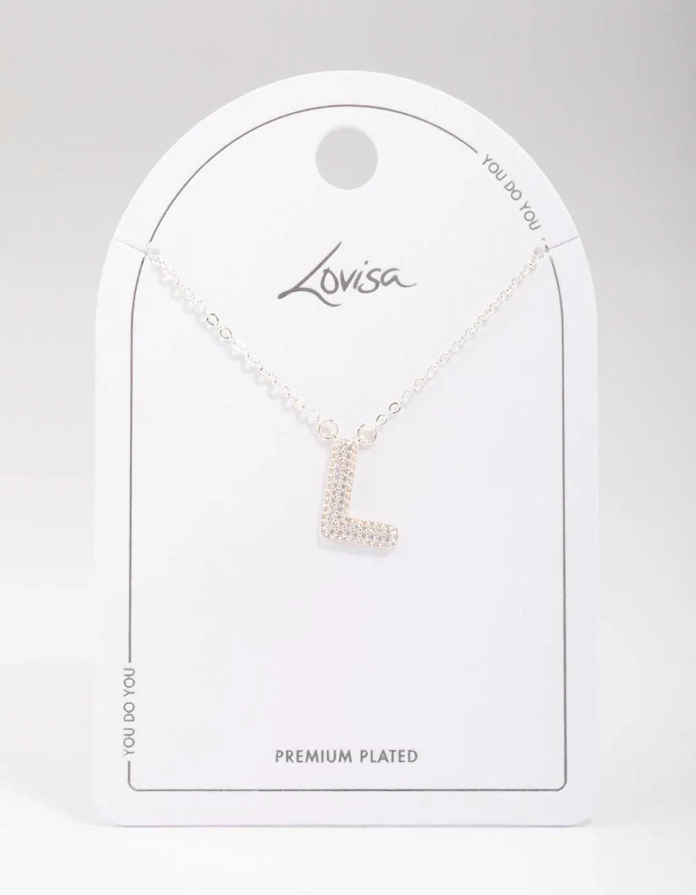 Letter L Silver Plated Pave Pendant Initial Necklace sold by lovisa product image thumbnail 3