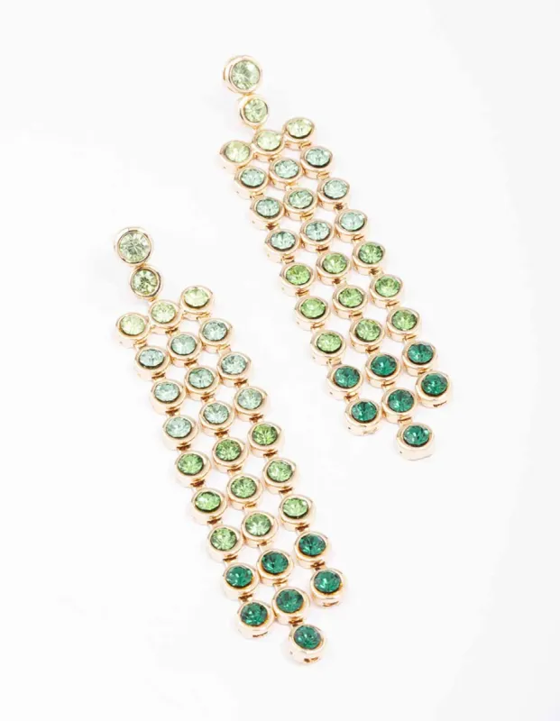 Gold Triple Row Chandelier Drop Earrings sold by lovisa