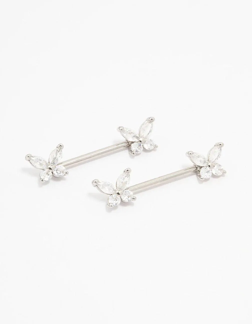 Surgical Steel Butterfly Double Nipple Piercing sold by lovisa