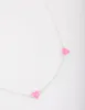 Silver Pink Enamel Heart Chain Necklace sold by lovisa