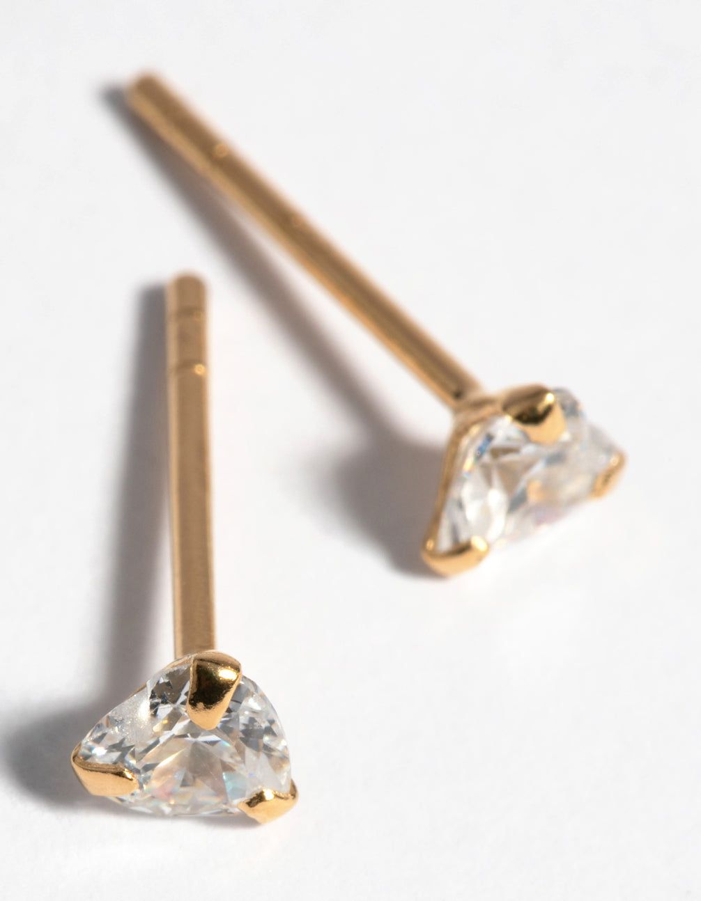 Gold Plated Sterling Silver 4mm Cubic Zirconia Stud Earrings sold by lovisa