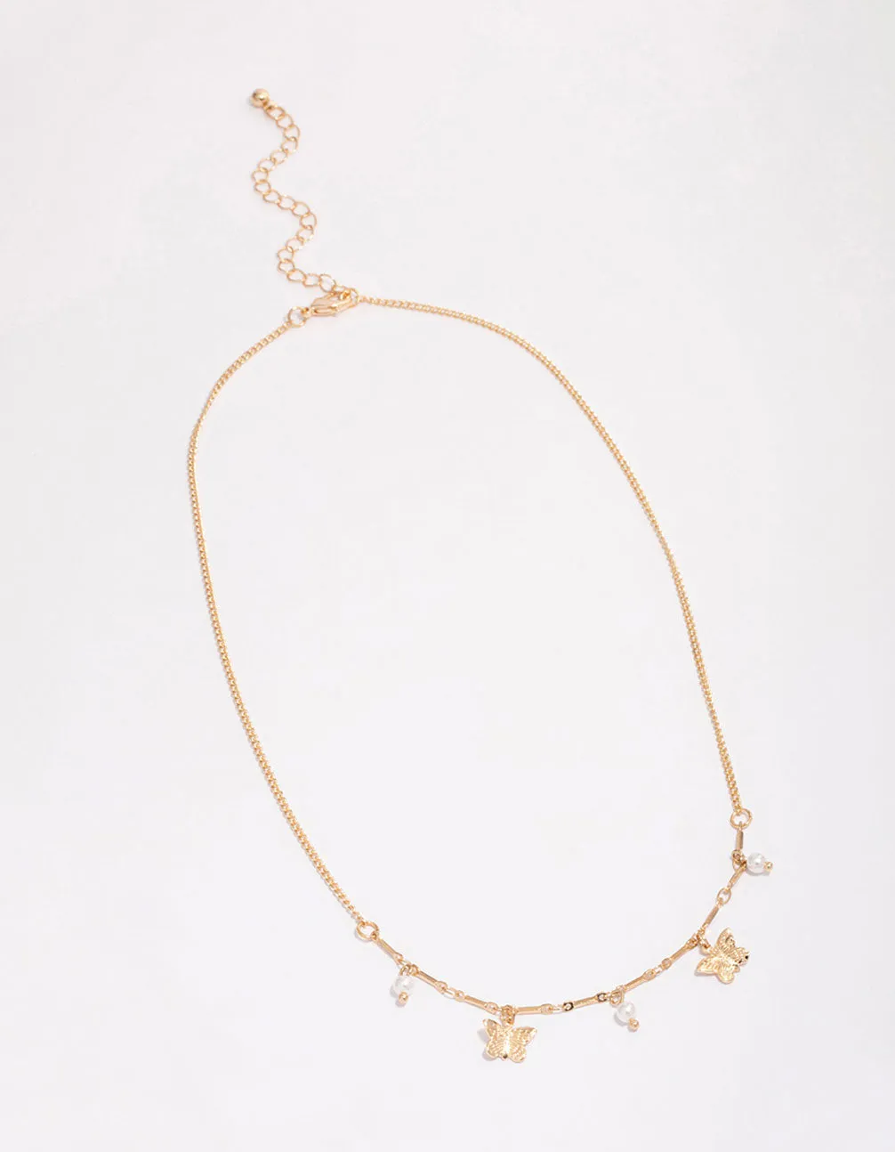 Gold Pearl Butterfly Droplet Necklace sold by lovisa product image thumbnail 3