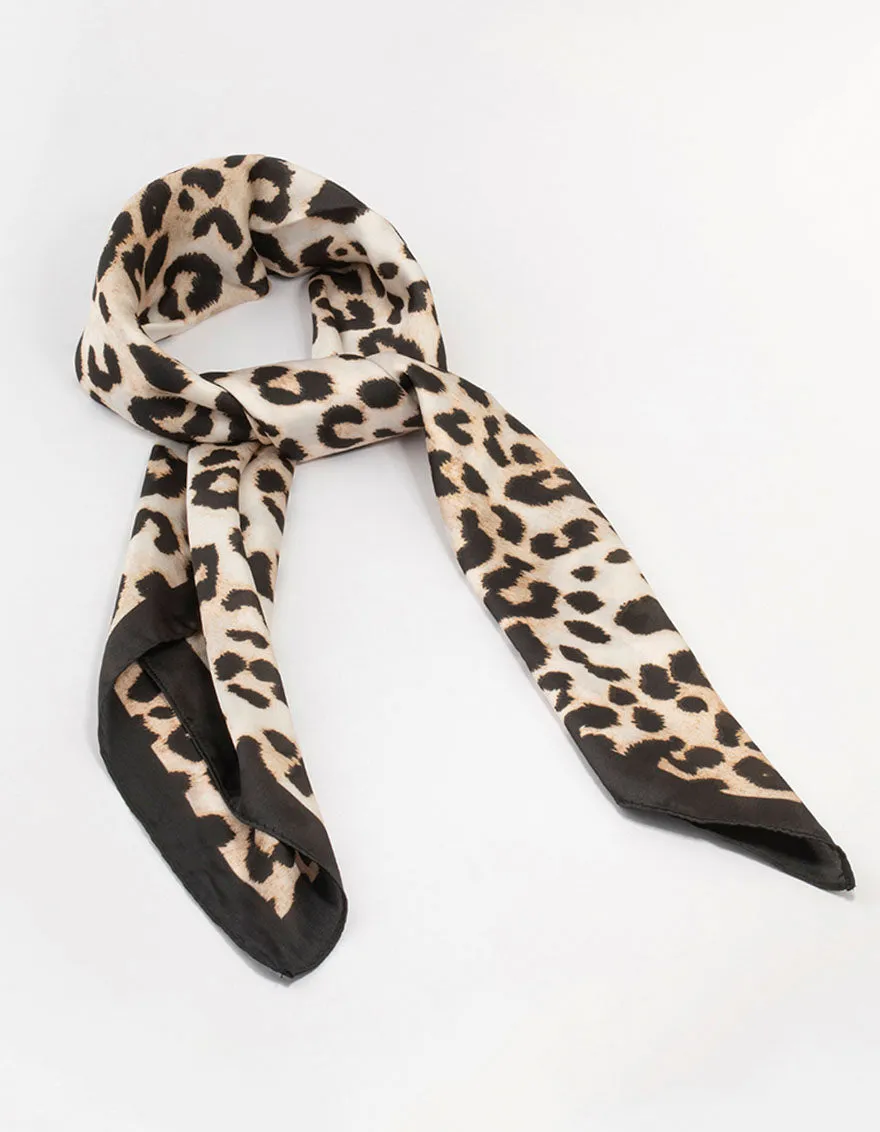 Leopard Fabric Satin Scarf sold by lovisa