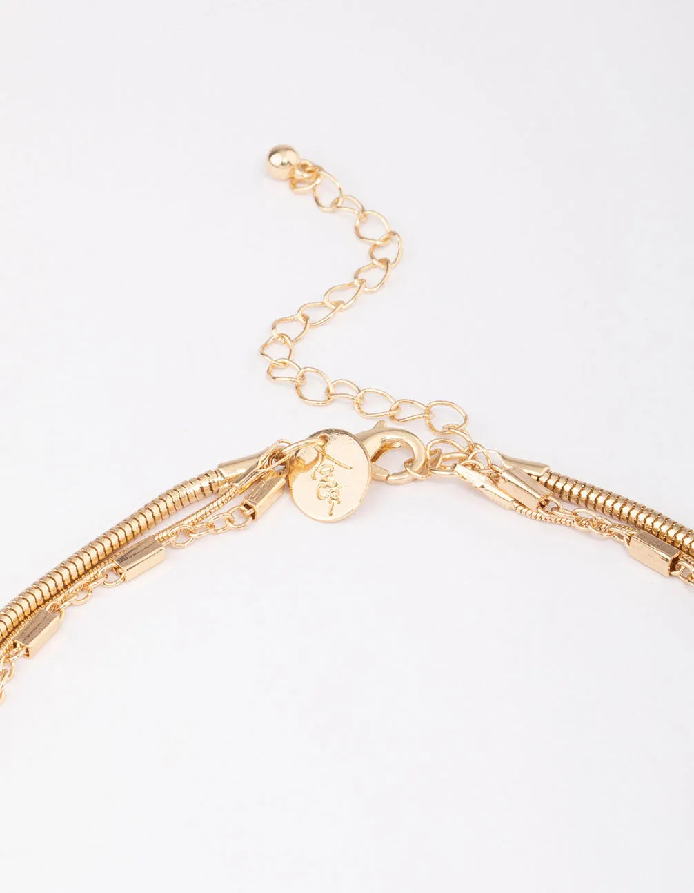 Gold Diamante & Tassel Trio Statement Necklace sold by lovisa product image thumbnail 3