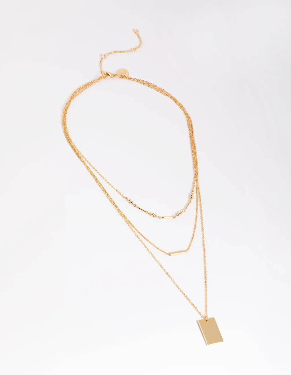 Gold Plated Rectangular Layered Necklace sold by lovisa product image thumbnail 3