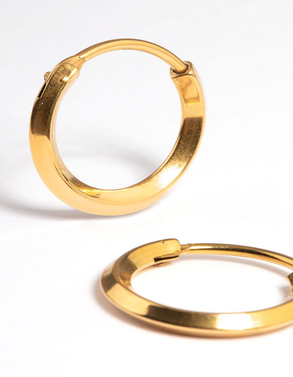 Gold Plated Surgical Steel Bevelled Hoop Earrings sold by lovisa product image thumbnail 2
