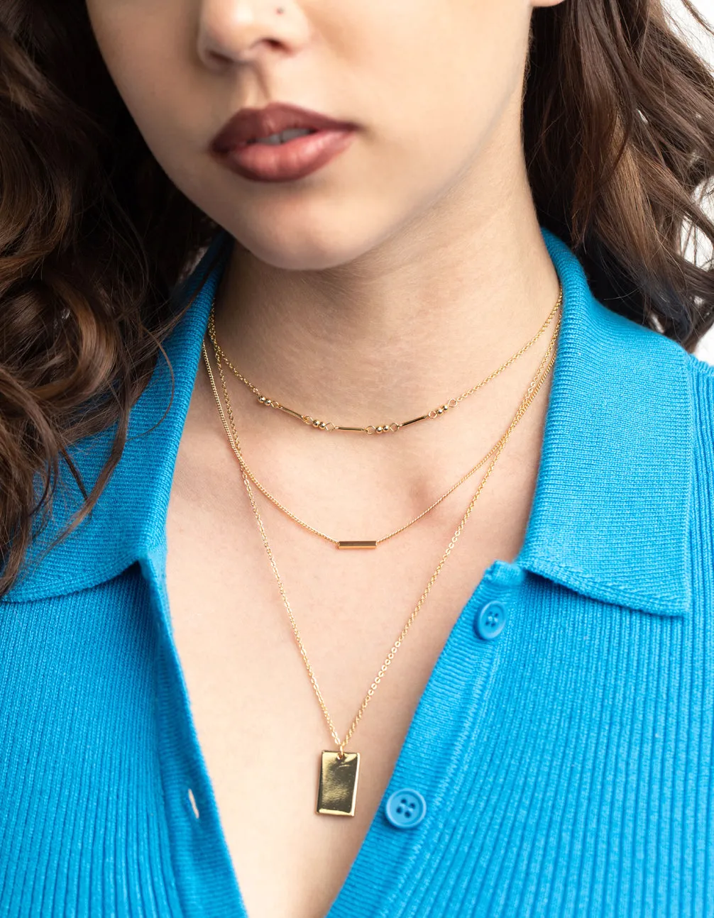 Gold Plated Rectangular Layered Necklace sold by lovisa product image thumbnail 2