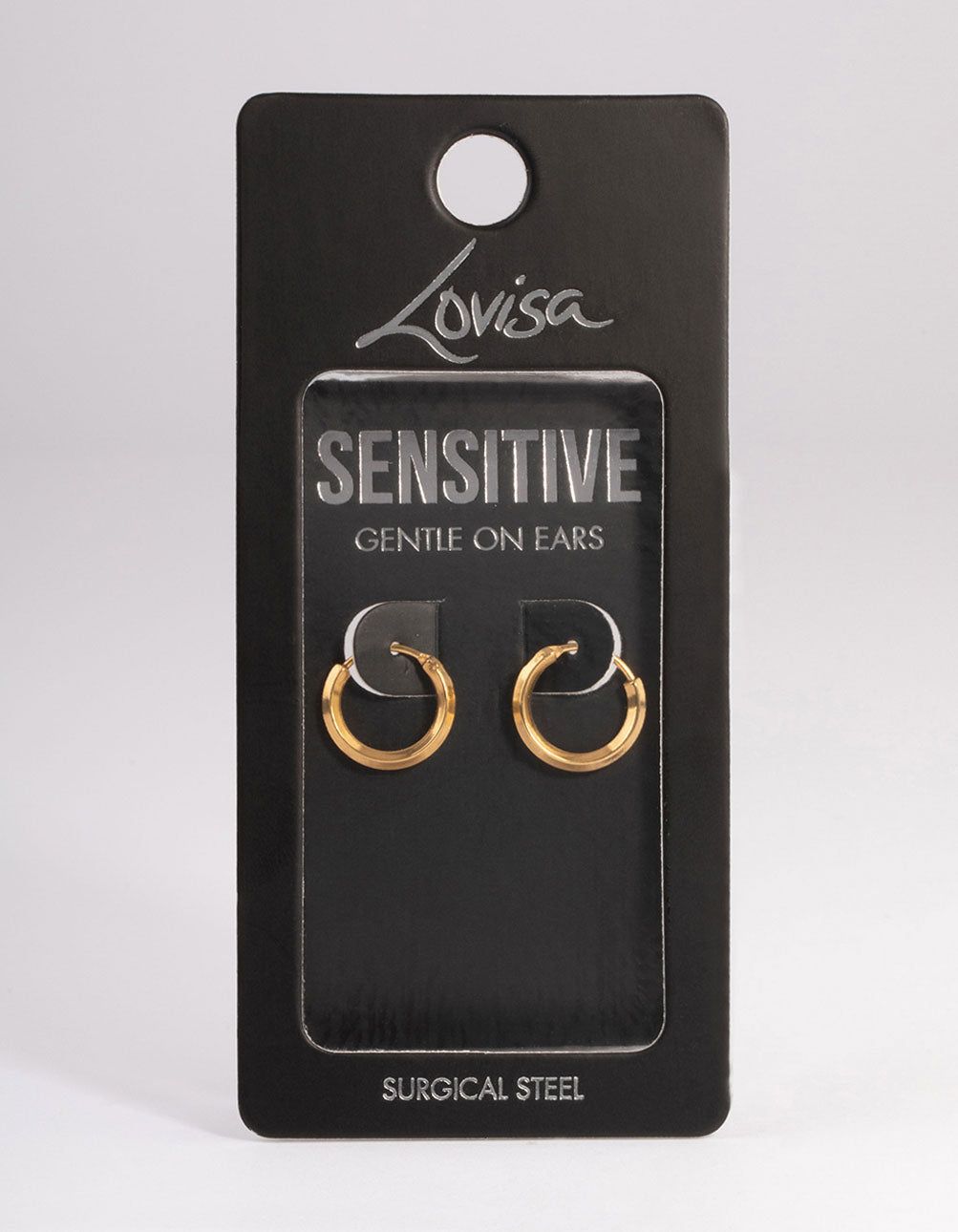 Gold Plated Surgical Steel Bevelled Hoop Earrings sold by lovisa product image thumbnail 3