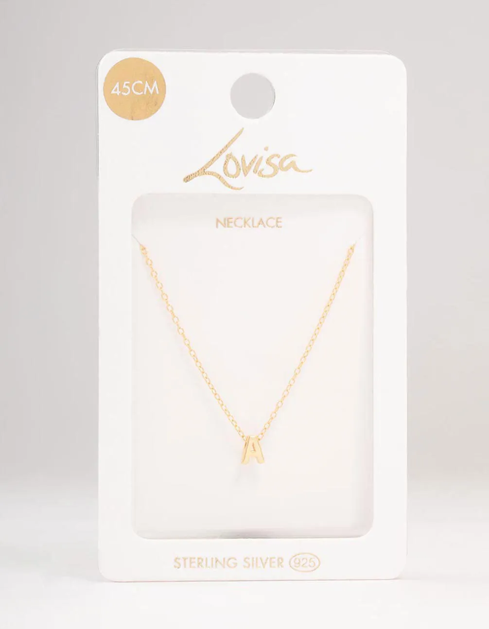 Gold Plated Sterling Silver Letter A Necklace sold by lovisa product image thumbnail 3