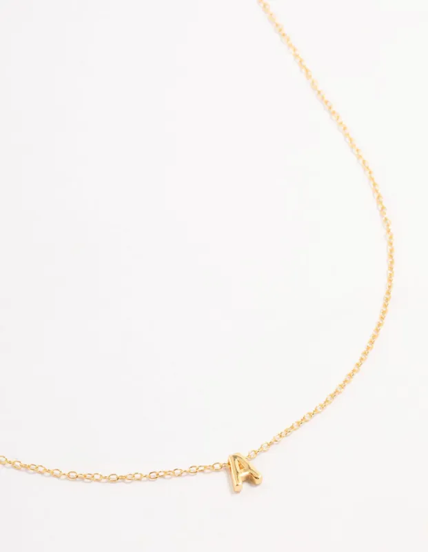 Gold Plated Sterling Silver Letter  A Necklace sold by lovisa