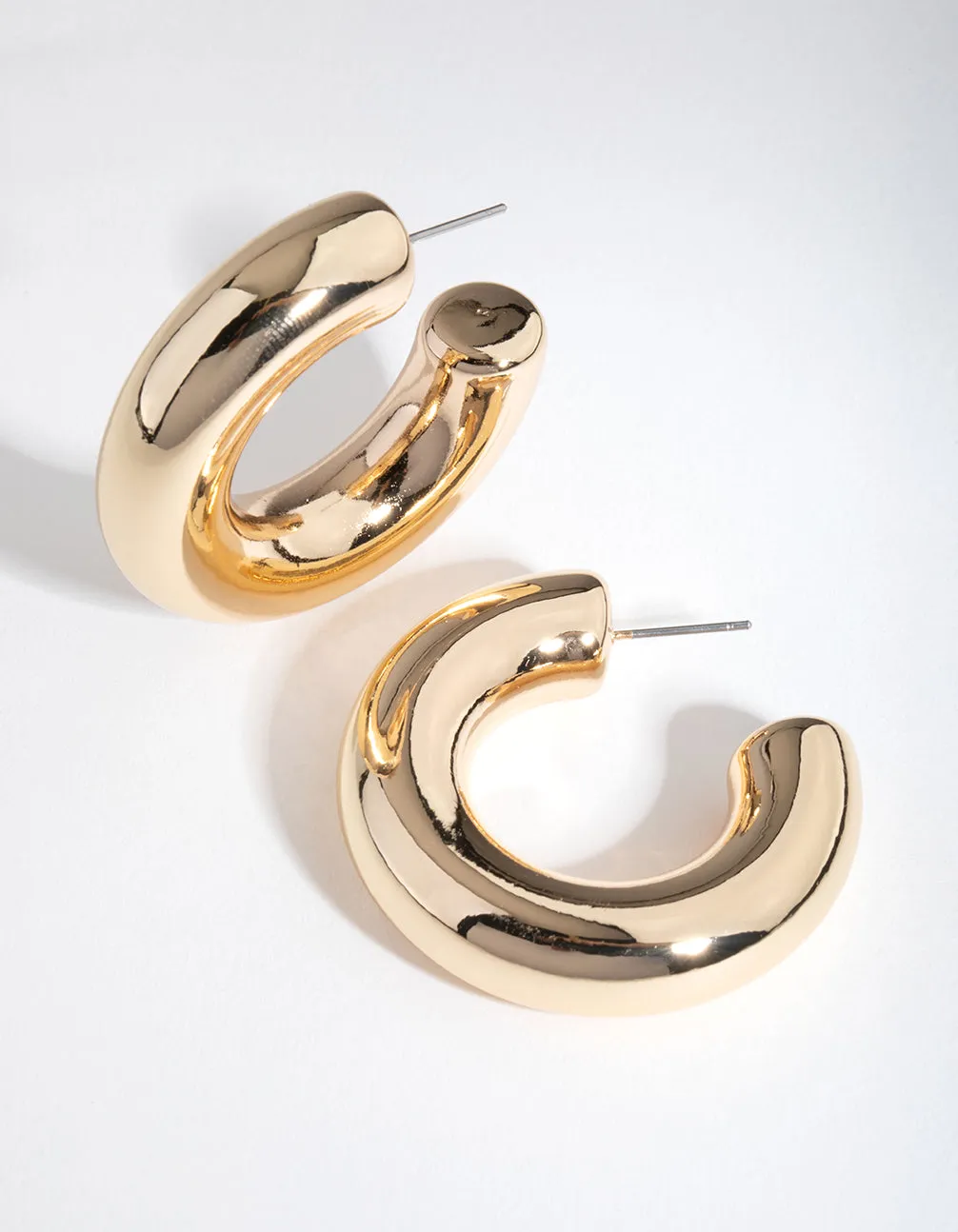 Gold Chunky C-Hoop Earrings sold by lovisa product image thumbnail 3