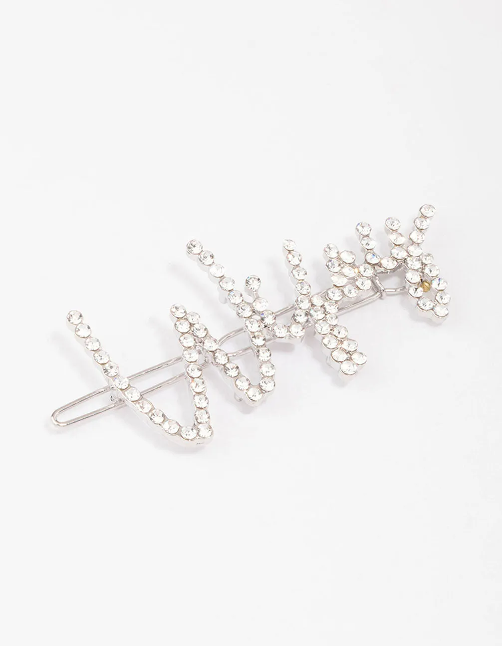Rhodium Diamante Wifey Hair Clip sold by lovisa