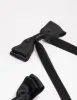 Black Fabric Satin Scallop Hair Bow Pack sold by lovisa