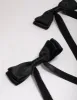 Black Fabric Satin Scallop Hair Bow Pack sold by lovisa