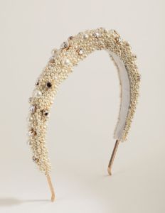 Statement Padded Pearl Alice Band sold by lovisa