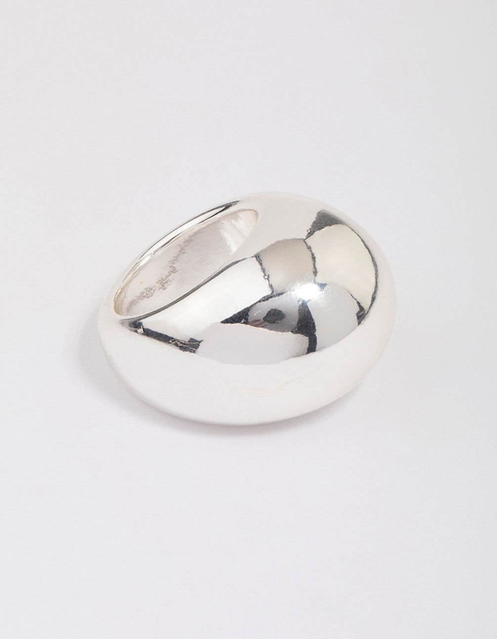 Silver Plated Smooth Round Dome Ring sold by lovisa