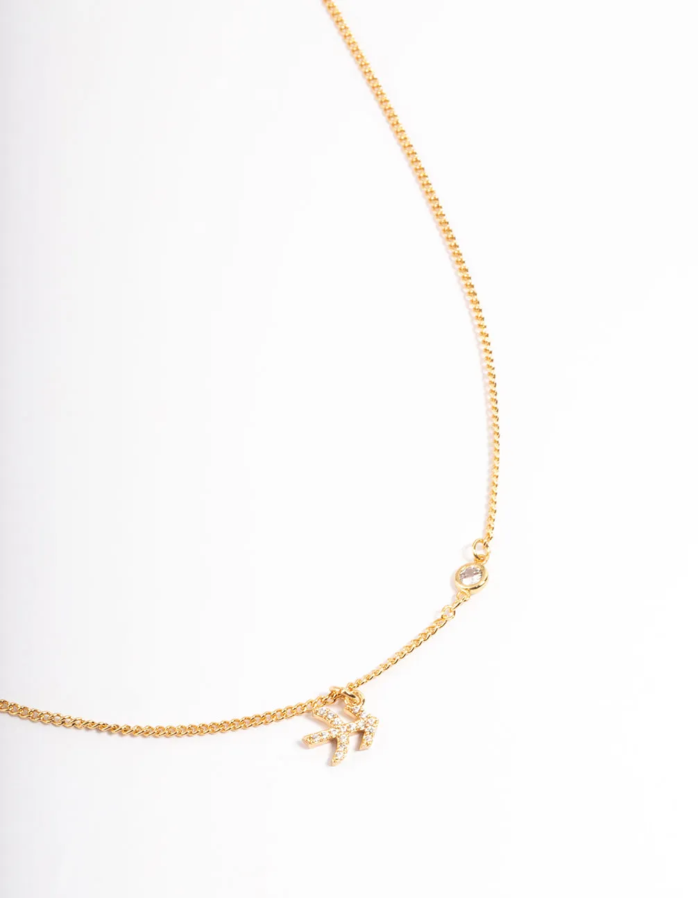 Gold Plated Sagittarius Necklace With Cubic Zirconia Pendant sold by lovisa product image thumbnail 2