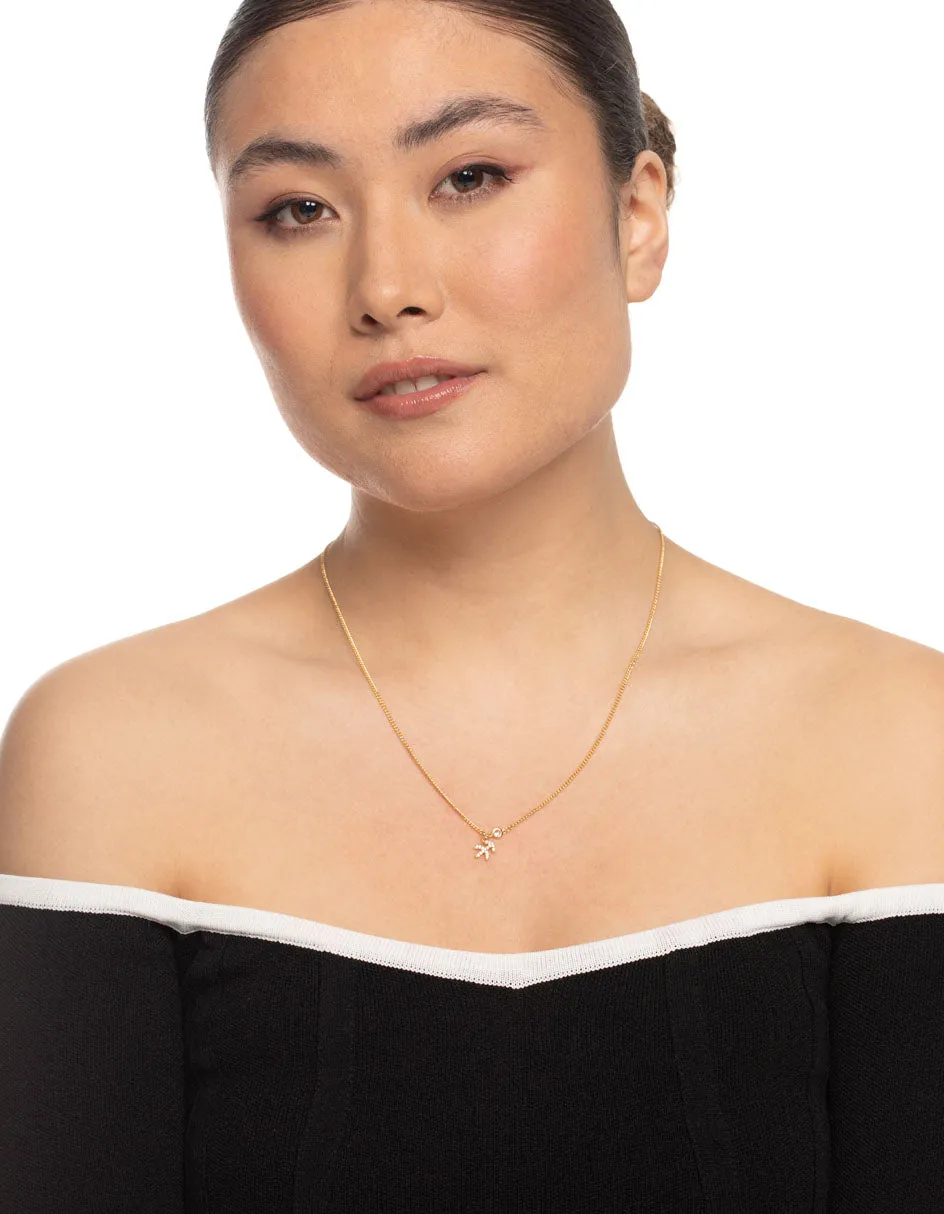 Gold Plated Sagittarius Necklace With Cubic Zirconia Pendant sold by lovisa product image thumbnail 3